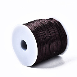 Coconut Brown Nylon Thread, Rattail Satin Cord, Coconut Brown, about 1mm, about 76.55 yards(70m)/roll