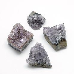 Amethyst Natural Druzy Amethyst Beads, No Hole Beads, Mixed Shapes, 25~45x25~40x15~30mm