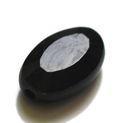 Noir Imitations de perles de cristal autrichien, grade de aaa, facette, ovale, noir, 9.5x6x3mm, Trou: 0.7~0.9mm