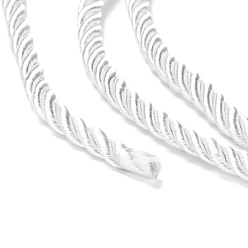 Ghost White Polyester Cord, Twisted Cord, Ghost White, 5mm, about 97~100m/bundle