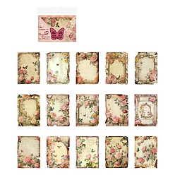 Coloré 30 feuilles 15 styles timbre thème floral scrapbook blocs de papier livre, pour scrapbook album bricolage, carte de voeux, papier de fond, agenda décoratif, colorées, 140x100mm, 2 feuilles/style