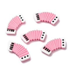 Pink Resin Cabochons, DIY Accessories, Phone Case Decoration, Accordion, Pink, 15x32x5.5mm