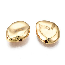 Real 18K Gold Plated Brass Beads, Cadmium Free & Nickel Free & Lead Free, Polygon, Real 18K Gold Plated, 11.5x13x4mm, Hole: 1.2mm