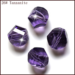 Azul Violeta Imitación perlas de cristal austriaco, aaa grado, facetados, polígono, Violeta Azul, 10 mm, agujero: 0.9~1 mm