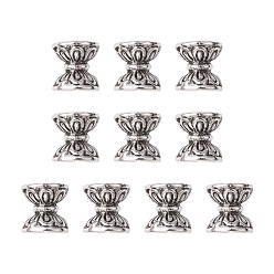 Antique Silver Tibetan Style Alloy Bead Cones, Double Sided, Antique Silver, 8x7.5mm, Hole: 2mm