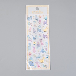 Cat Shape Epoxy Resin Sticker, for Scrapbooking, Travel Diary Craft, Cat Pattern, 0.55~2.4x0.5~1.9cm