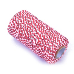Roja Hilos de hilo de algodón, para la artesanía bricolaje, envoltura de regalos y fabricación de joyas, rojo, 2 mm, aproximadamente 109.36 yardas (100 m) / rollo