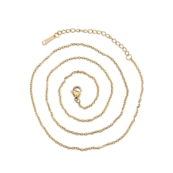 Oro 304 collar de cadenas de cable de acero inoxidable para hombres y mujeres, dorado, amplia: 1.5 mm, 19.69 pulgada (50 cm)