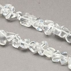 Cristal de Quartz Naturelles cristal de quartz brins de perles, perles de cristal de roche, puce, 8~18x6~12x3~7mm, Trou: 1mm, environ 160 / pcs brins, 34.6 pouce