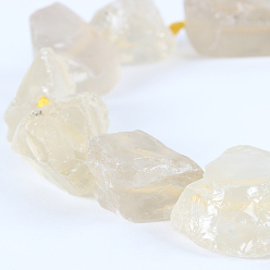 Quartz Citron Brins de perles de quartz de citron naturel, 13~40x10~26x10~23mm, Trou: 2mm, Environ 14~19 pcs/chapelet, 16.54 pouce