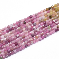 Tourmaline Natural Tourmaline Beads Strands, Faceted, Round, 3.5mm, Hole: 0.7mm, about 115pcs/strand, 15.55 inch(39.5cm)