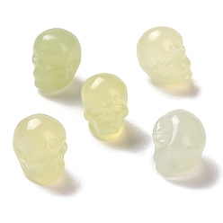 Jade Nouveau Nouvelles perles de jade naturelles, Halloween crâne, 11~11.5x8.5~9x11~11.5mm, Trou: 0.9~1mm