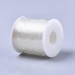 Прозрачный Круглая эластичная кристаллическая нить, эластичная нить браслета, прозрачные, 1 мм, около 109.36 ярдов (100 м) / рулон