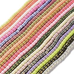 Mixed Color Spray Painted Handmade Polymer Clay Beads Strands, for DIY Jewelry Crafts Supplies, Column, Mixed Color, 6~6.5x6mm, Hole: 1.8mm, about 63~65pcs/strand, 15.43~15.87 inch(39.2~40.3cm)