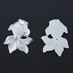 Marfil Cuentas de perlas de imitación de plástico abs, pez de colores, blanco cremoso, 30.5x21x2.5 mm