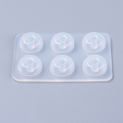 White Silicone Bead Molds, Resin Casting Molds, For UV Resin, Epoxy Resin Jewelry Making, Round, White, 6.1x4.1x0.7cm, Hole: 5mm, Inner Size: 11mm