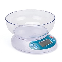 White Jewelry Tool Electronic Digital Kitchen Food Diet Scales, Pocket Scale, Aluminum with ABS, White, Weighing Range: 0.1g~6000g, 18.5x16.5x10cm