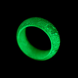 Citron Vert Lueur lumineuse dans la bague simple en résine sombre, lime, taille us 8 (18.1 mm)