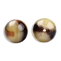 Brun De Noix De Coco Perles en résine, pierre d'imitation, ronde, brun coco, 19mm, Trou: 2~2.4mm