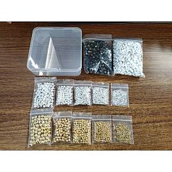 Golden & Silver CHGCRAFT Brass Spacer Beads, with Acrylic Beads, Golden & Silver, 2600pcs/box