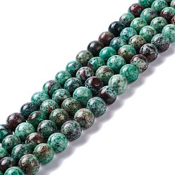 Chrysocolle Chapelets de perles chrysocolla naturelles , ronde, 8mm, Trou: 1.2mm, Environ 49~50 pcs/chapelet, 15.94~16.34 pouce (40.5~41.5 cm)