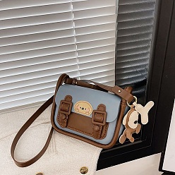 Sky Blue DIY PU Leather Dog Pattern Crossbody Lady Bag Making Sets, with Magnetic Button, Valentine's Day Gift for Girlfriend, Sky Blue, 20x14x8cm