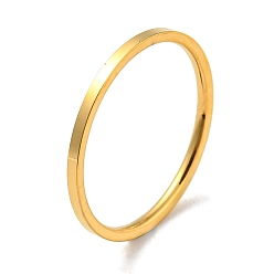 Настоящее золото 18K Ионное покрытие (IP) 304 простое кольцо на палец из нержавеющей стали с простой лентой для женщин и мужчин, реальный 18 k позолоченный, Размер 5, внутренний диаметр: 15 мм, 1 мм