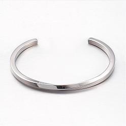 Stainless Steel Color 304 Stainless Steel Cuff Bangles, Stainless Steel Color, 1-7/8 inch~2-1/2 inch(46~62mm)