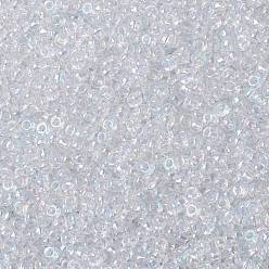 (RR250) Crystal AB Cuentas de rocailles redondas miyuki, granos de la semilla japonés, 8/0, (rr 250) cristal ab, 3 mm, agujero: 1 mm, Sobre 2111~2277 unidades / 50 g