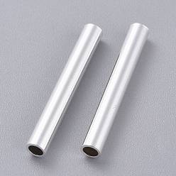 Silver 304 Stainless Steel Tube Beads, Silver, 30x4mm, Hole: 2.5mm