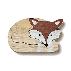 Fox Cabochons en bois imprimés simple face d'automne, fox, 68x109x12mm