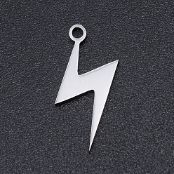 Stainless Steel Color 201 Stainless Steel Laser Cut Pendants, Lightning, Stainless Steel Color, 16x7x1mm, Hole: 1.2mm