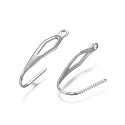 Stainless Steel Color 304 Stainless Steel Earring Hooks, with Vertical Loop, Stainless Steel Color, 20.5x4.5mm, Hole: 1.2mm, 22 Gauge, Pin: 0.6mm