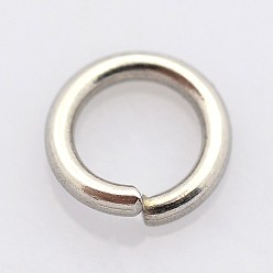 Color de Acero Inoxidable 304 de acero inoxidable anillos del salto abierto, color acero inoxidable, 18 calibre, 5x1 mm, diámetro interior: 3 mm
