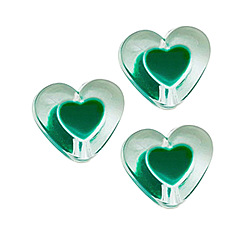 Sea Green Transparent Acrylic Enamel Beads, Heart, Sea Green, 18x10mm, Hole: 2.5mm, about 500g/bag