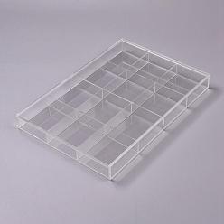 Clear Organizer Box, with 12 Compartments, about 24cm wide, 35cm long, 3.5cm thick, Compartments: 77x85mm