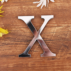 Letter X Sticker mural miroir acrylique creatcabin, avec mousse eva, alphabet, letter.x, mousse: 100x90x10.5 mm, 100x90x1mm