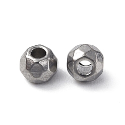 Stainless Steel Color 201 Stainless Steel Beads, Round, Stainless Steel Color, 3x2.5mm, Hole: 1.2mm