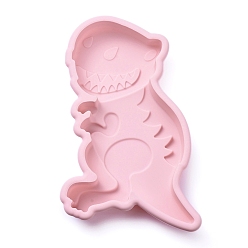 Pink Moldes de silicona de grado alimenticio de dinosaurio, moldes para pasteles, para hornear diy de pastel de gasa, rosa, 212x141x30 mm