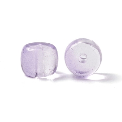 Lilac Transparent Glass Beads, Barrel, Lilac, 7.5x6mm, Hole: 1.5mm