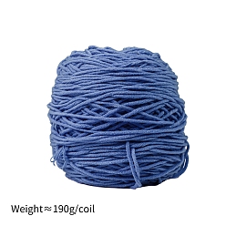 Aciano Azul Hilo de algodón con leche de 190g y 8capas para alfombras con mechones, hilo amigurumi, hilo de ganchillo, para suéter sombrero calcetines mantas de bebé, azul aciano, 5 mm