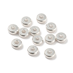 Silver Brass Spacer Beads, Rondelle, Silver Color Plated, 4x1.5mm, Hole: 1.5mm