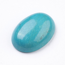 Turquoise Natural Howlite Cabochons, Oval, Dyed, Turquoise, 18x13.5x5.5mm