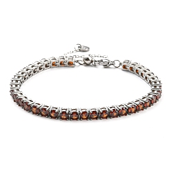 Siam Bracelet en strass, 304 bracelet chaîne à maillons en acier inoxydable, siam, 9-1/8 pouce (23 cm)