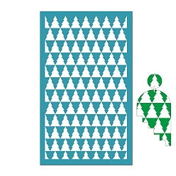 Árbol Plantilla de serigrafía de poliéster rectangular, para pintar sobre madera, tela de camiseta de decoración de bricolaje, árbol, 15x9 cm