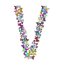 Letter Letter. V Diamond Painting Kits, including Acrylic Rhinestones, Diamond Sticky Pen, Tray Plate and Glue Clay, Letter Pattern, 300x300mm