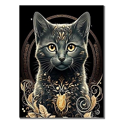 Cat Shape Diy набор для алмазной живописи, включая сумку со стразами из смолы, алмазная липкая ручка, поднос тарелка и клей глина, форма кошки, 400x300 мм
