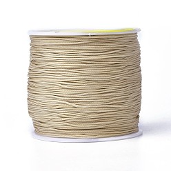 Wheat Round String Thread Polyester Fibre Cords, Wheat, 0.8mm, about 109.36 yards(100m)/roll