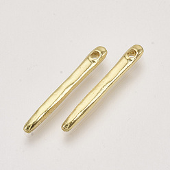 Light Gold Alloy Pendants, Bar, Light Gold, 27x3x2.5mm, Hole: 1.6mm