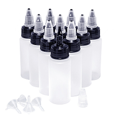 Прозрачный Изготовление пластиковых клеевых бутылок, с воронкой, прозрачные, 7.5x2.9 см, мощность: 30мл, 30 шт / комплект
